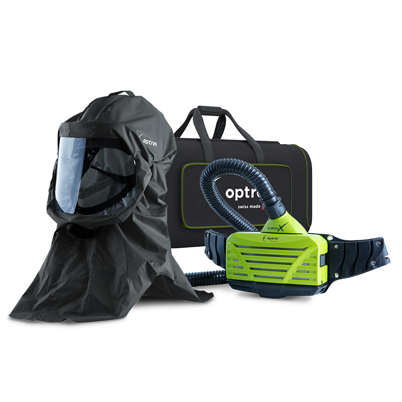 Optrel Ready-Pack Softhood Langhaube (schwarz) u. e300X Gebläse 