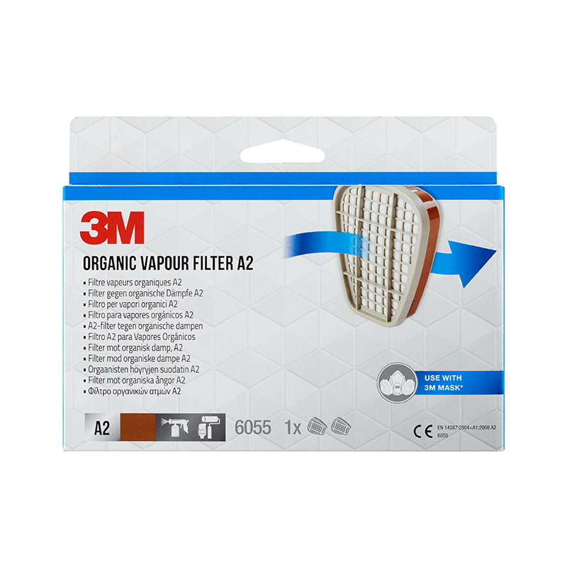 3M Filter gegen organische Dämpfe 6055, A2, für die Serien 6000 und 6500 (1 Paar)