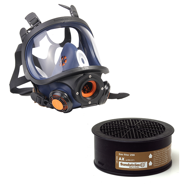 Isofluran-Schutzset 2 Vollmaske SR200 mit Gasfilter AX