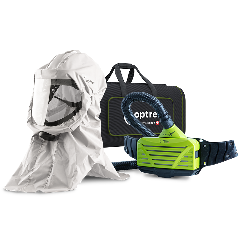 Optrel Ready-Pack Softhood Langhaube (weiß) u. e300X Gebläse 