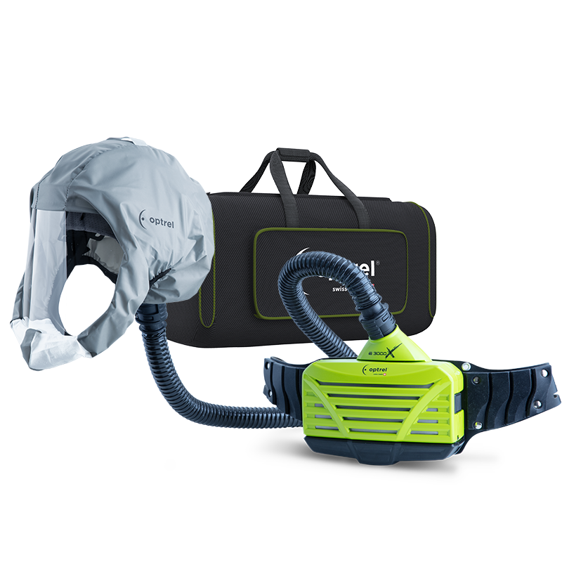 Optrel Ready-Pack Softhood Kurzhaube (grau) u. e300X Gebläse 